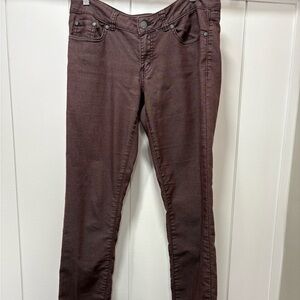 Prana Kayla High Rise Jean Burgundy Red Gorpcore Organic Cotton Active  Size 4